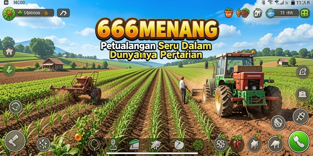 Tampilan gameplay <strong>666MENANG</strong> yang memukau dengan aktivitas pertanian.