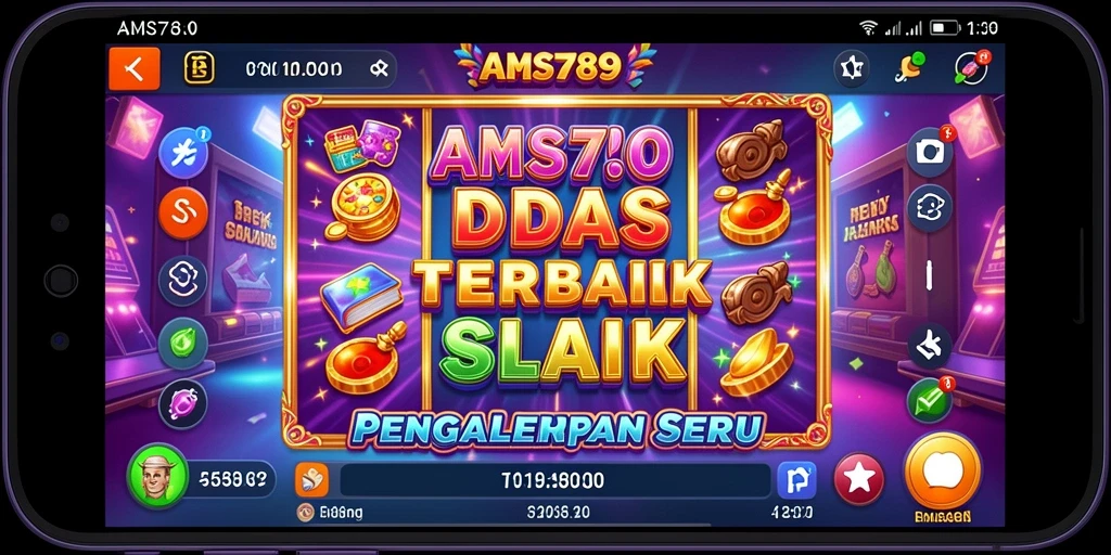 Screenshot permainan AMS789 menunjukkan fitur gameplay slot yang mendebarkan.
