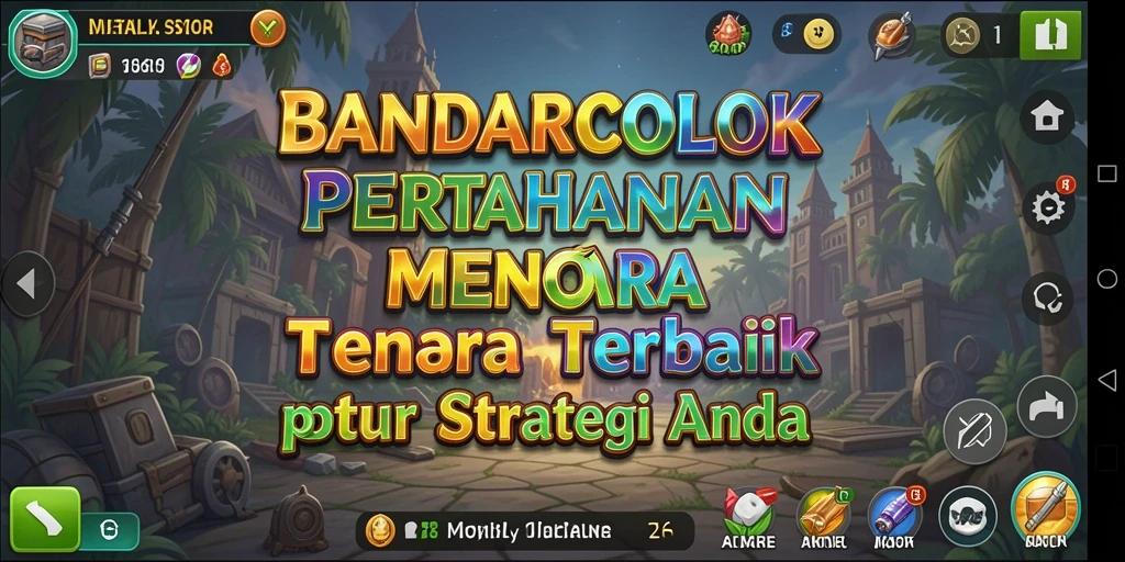 Screenshot BANDARCOLOK menampilkan aksi seru pertahanan menara.
