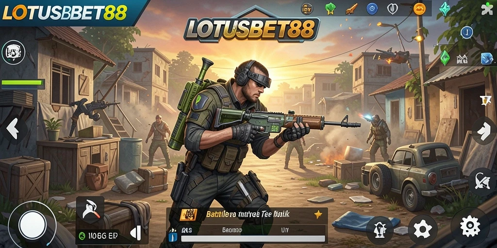 Tampilan seru dari gameplay LOTUSBET88 saat bertarung di medan perang.