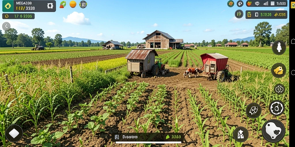 Gameplay menyenangkan dengan aktivitas pertanian yang beragam dalam MEGA338.