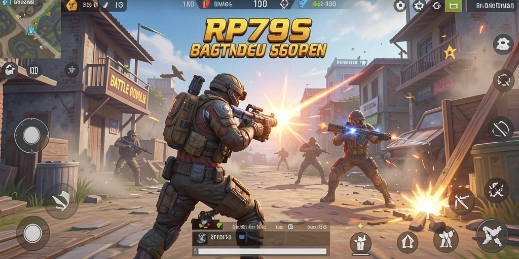 Tangkapan layar menunjukkan aksi seru dalam pertempuran Battle Royale.