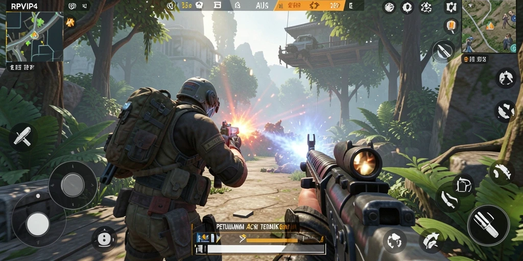Tangkapan layar menunjukkan aksi gameplay RPVIP4 yang intens.