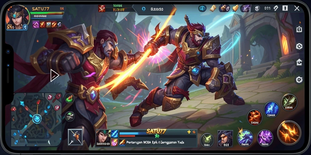 Gameplay seru dengan karakter MOBA yang menarik di SATU77.