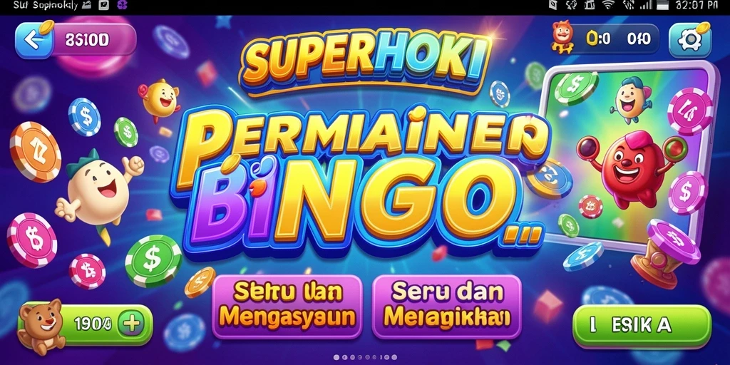 Tampilan utama gameplay SUPERHOKI yang seru dan interaktif.