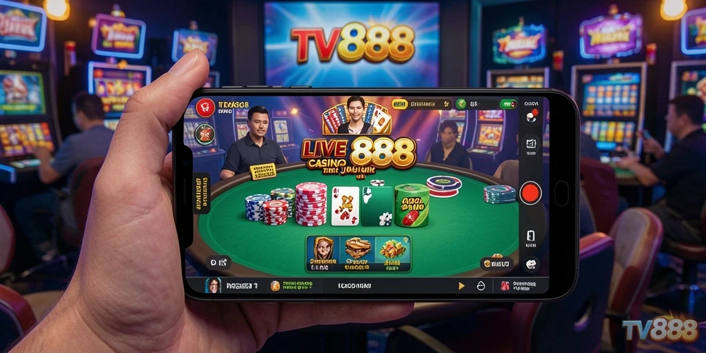 Tampilan menarik dari gameplay Live Casino TV888 yang dinamis.